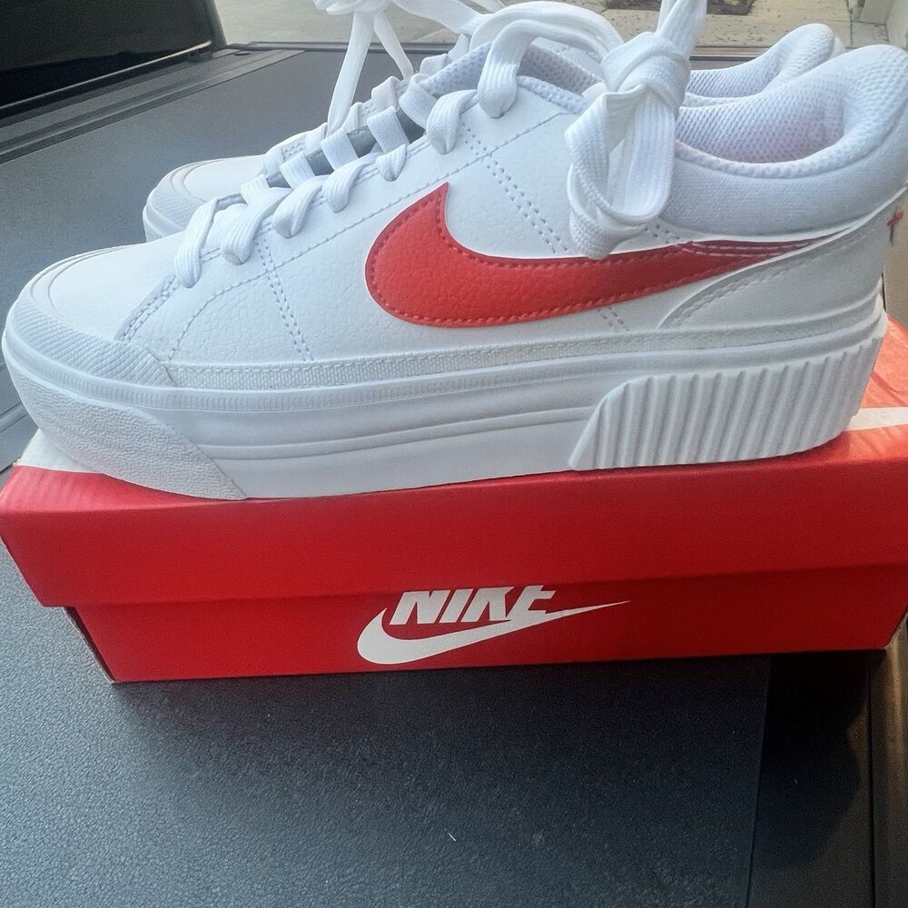 Nike Court Legacy Lift Platform Shoes Sneakers Women’s Sz 9.5 White DZ5203-100 - Picture 10 of 11